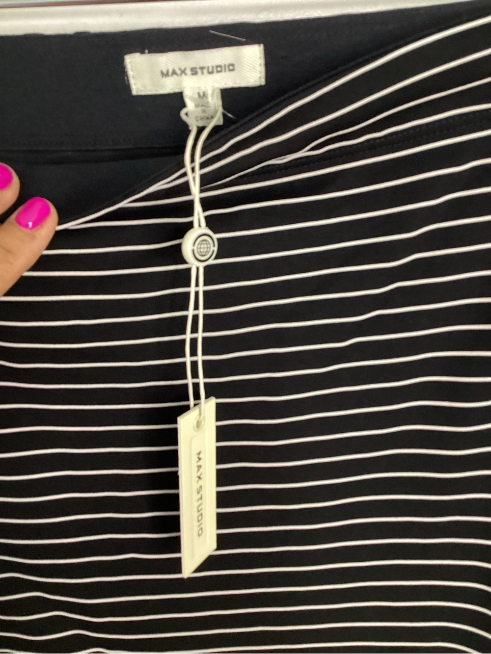 Max Studio Black and White Striped Pencil Skirt M - Picture 10 of 10